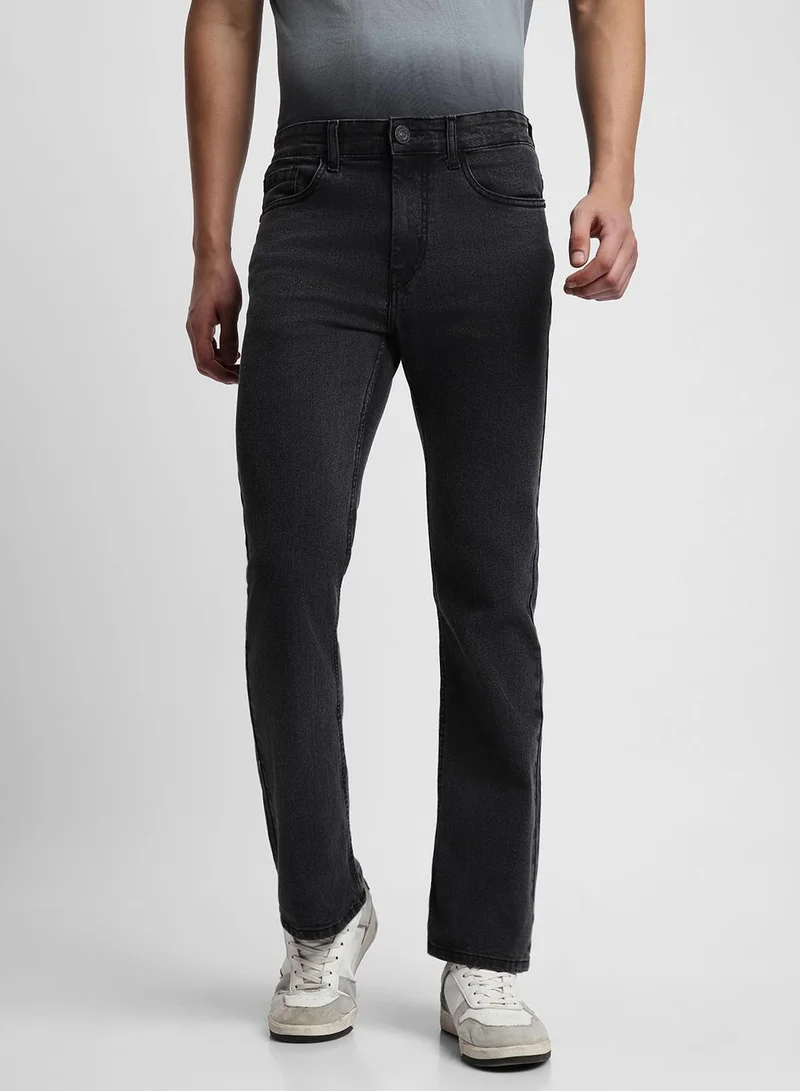 دينيس لينغو جينز رجالي رمادي بقصة بوت كت بأزرار وسحاب (قطن بوليستر مطاطي)