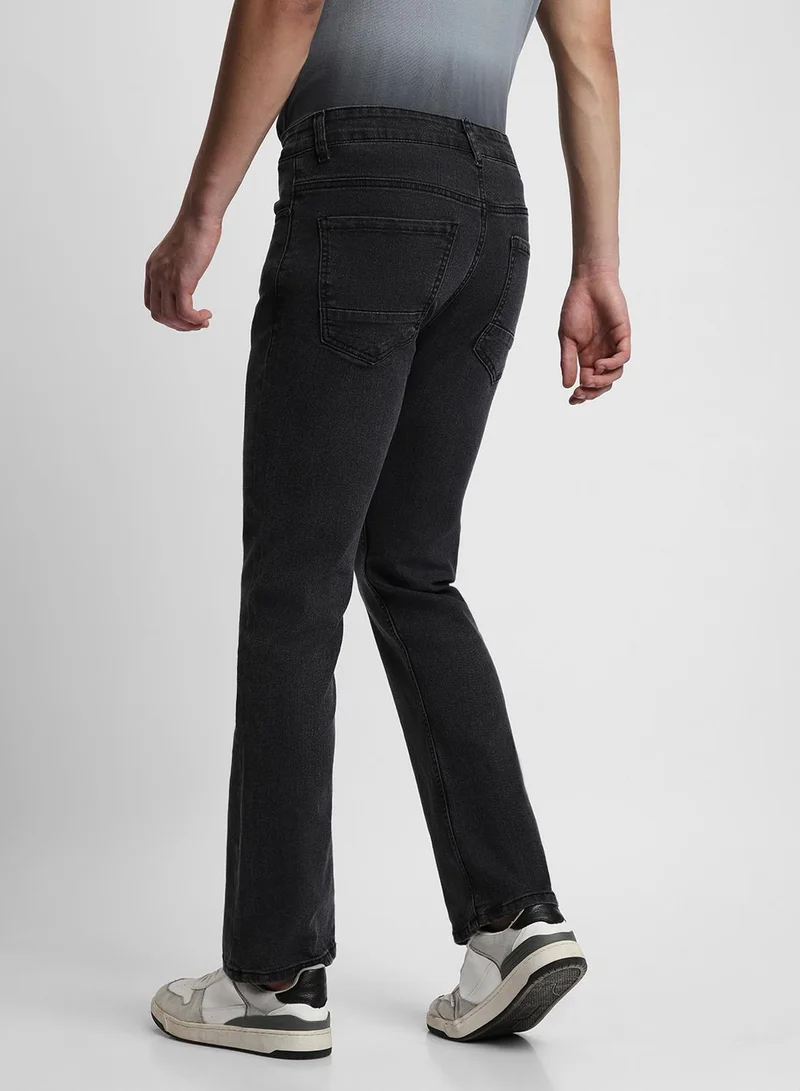 Dennis Lingo  Bootcut Grey Men's Jeans with Button & Zip Closure (Cotton Poly Stretch) for Men | Best Price UAE