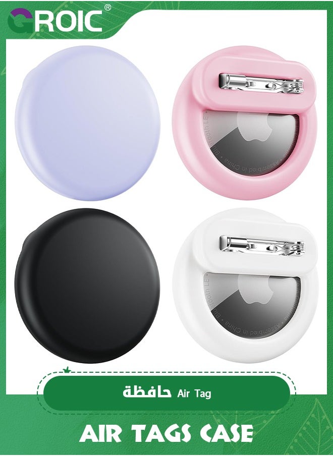 GROIC 4 Pack Apple Air Tags Kids Hidden Case, Airtag Tracker for Kids, AirTag Hidden Kids Holder with Invisible Pin, Anti Lost, for Kids, Elderly, Luggage, Clothing  - Image 1