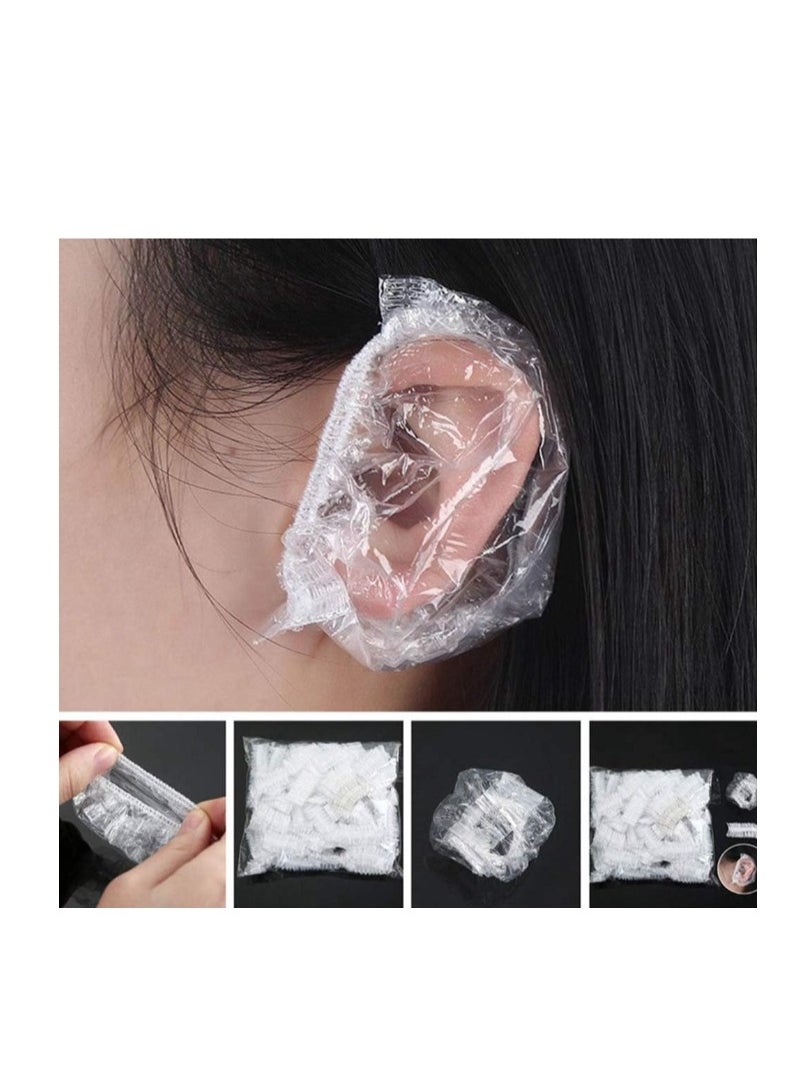 OASIS-TH 100 PCS Ear Protector Caps Disposable Elastic Clear Shower Water Ear Covers Large For Hair Dye, Shower, Bathing Ear Cover Caps, Spa Home Use Hotel and Hair Salon  - Image 3