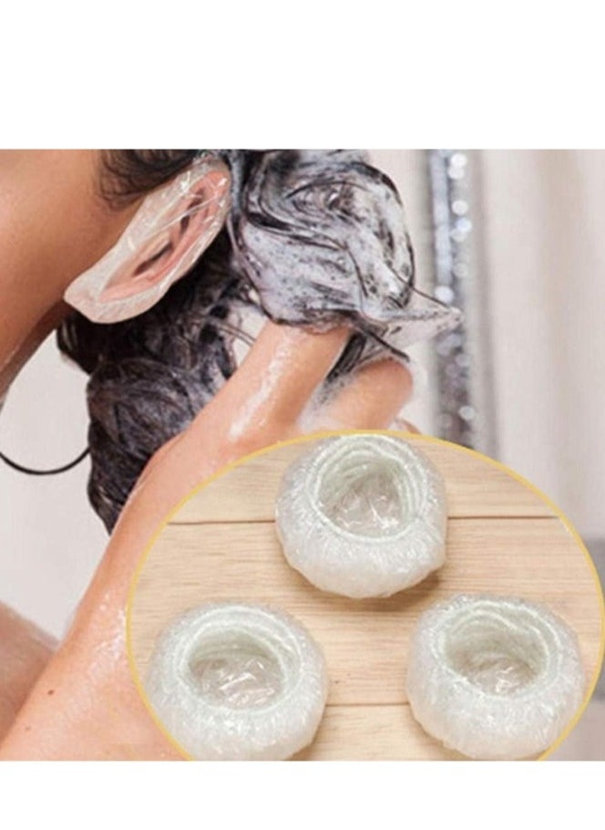 OASIS-TH 100 PCS Ear Protector Caps Disposable Elastic Clear Shower Water Ear Covers Large For Hair Dye, Shower, Bathing Ear Cover Caps, Spa Home Use Hotel and Hair Salon  - Image 4