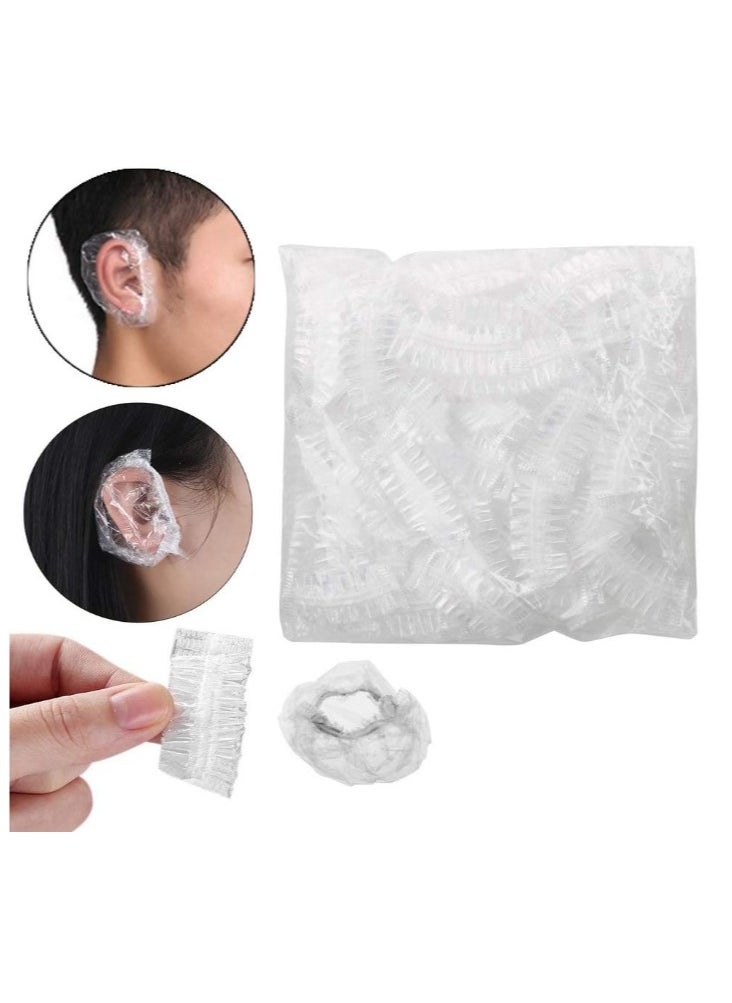 OASIS-TH 100 PCS Ear Protector Caps Disposable Elastic Clear Shower Water Ear Covers Large For Hair Dye, Shower, Bathing Ear Cover Caps, Spa Home Use Hotel and Hair Salon  - Image 5