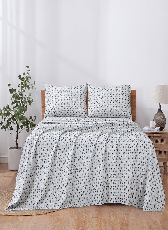 Modern Threads Silky Soft Microfiber and Wrinkle Free Sheets - Luxurious Microfiber Bed Sheets Includes Flat Sheet, Fitted Sheet with Deep Pockets, & Pillowcases Sweet Rose Blue, Queen - Image 3