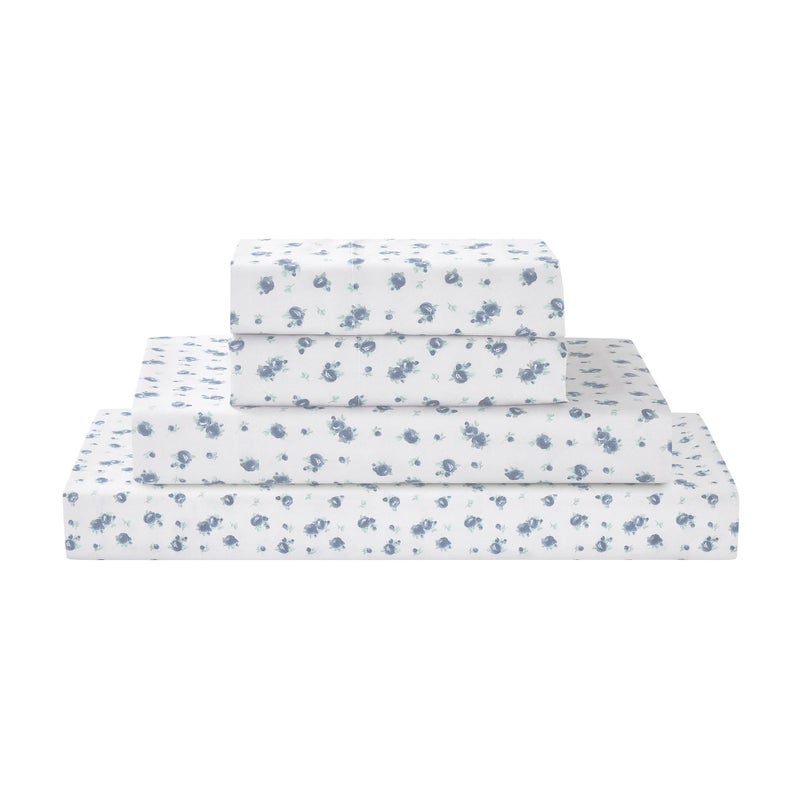 Modern Threads Silky Soft Microfiber and Wrinkle Free Sheets - Luxurious Microfiber Bed Sheets Includes Flat Sheet, Fitted Sheet with Deep Pockets, & Pillowcases Sweet Rose Blue, Queen - Image 1