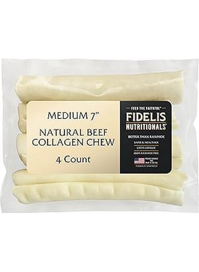 Fidelis Rawhide-Free Treat Sticks, Long Lasting, Collagen Dog Chews, Treats, Small & Large Dogs, Beef Collagen, Gluten-Free, Grain-Free, Dog Chew, Bones-Alternative, Made In Usa, 4Pk, Beef, 7" - Image 1