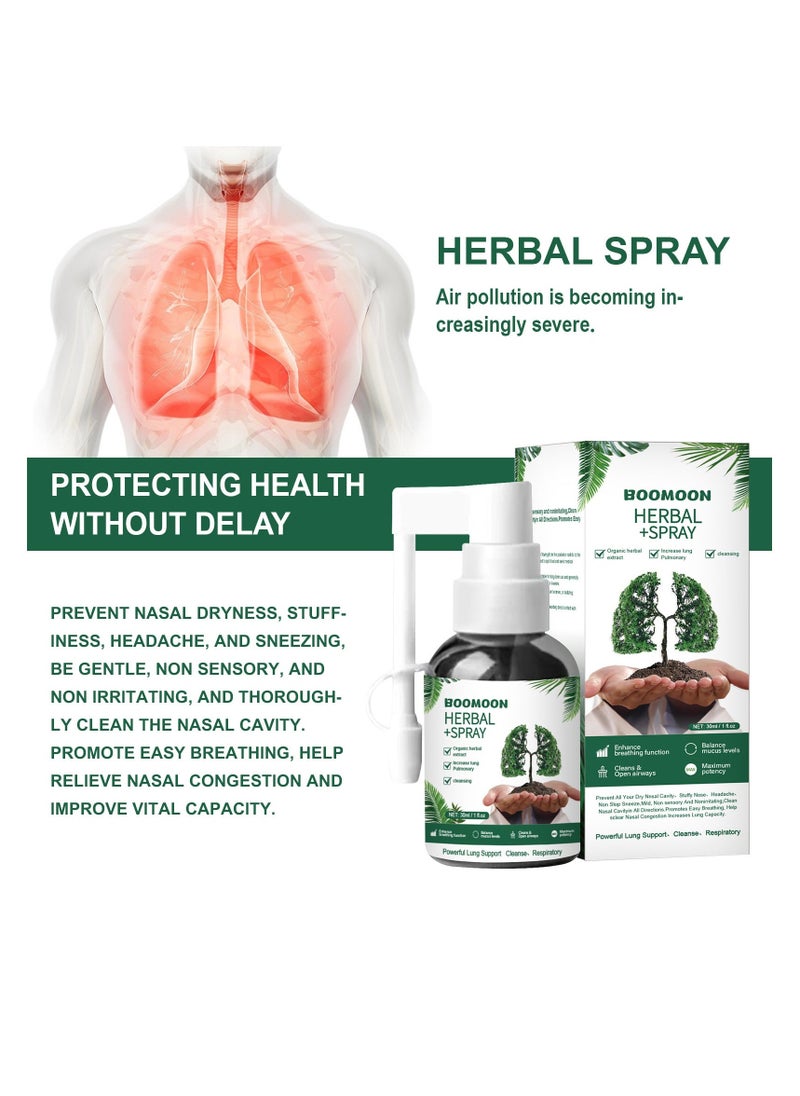 BOOMOON - Lung Cleansing Spray Medilisk, Clearbreath Dendrobium & Mullein Extract - Powerful Lung Support, Clean Care Herbal Essence, Herbal Clearbreath Spray, Supports Respiratory Function 30ml - Image 1