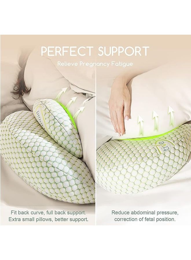 Pregnancy Pillows for Sleeping, Maternity Pillow Wedge Pillows Side Sleeper Pregnancy Wedge Pillows for Body Belly Back Legs Hips Neck with Detachable Adjustable Pillow Cover (Green)  - Image 5