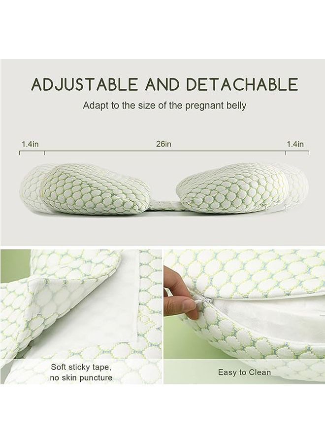 Pregnancy Pillows for Sleeping, Maternity Pillow Wedge Pillows Side Sleeper Pregnancy Wedge Pillows for Body Belly Back Legs Hips Neck with Detachable Adjustable Pillow Cover (Green)  - Image 4