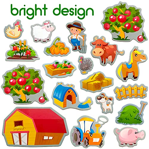 magdum Kid Magnets for Fridge MAGDUM Funny Farm - 19 Large Fridge Magnets for Toddlers - Refrigerator Magnets for Kids - Kids Magnets for Refrigerator - Toddler Magnets for Refrigerator - Magnets for Kids - Image 3