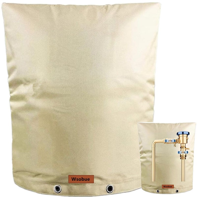 Wsobue Backflow Preventer Cover Insulated Pouch 5FOutdoor Pipe Insulation CoverWinter Well Head Cover Water Well Pump Covers Sprinkler Valve Cover InsulatedKahki 17 W21 H