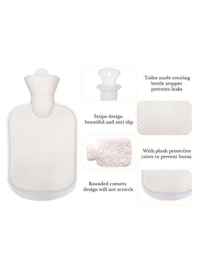 Kellegour Hot Water Bottle,Rubber Hot Water Bottle with Waist Cover,Hot Water Bottle with Cover,Hot Water Bag with Plush Waist Cover,for Menstrual Cramps,Pain Relief,Neck,Shoulder,Back,Legs,Waist Warm - Image 3