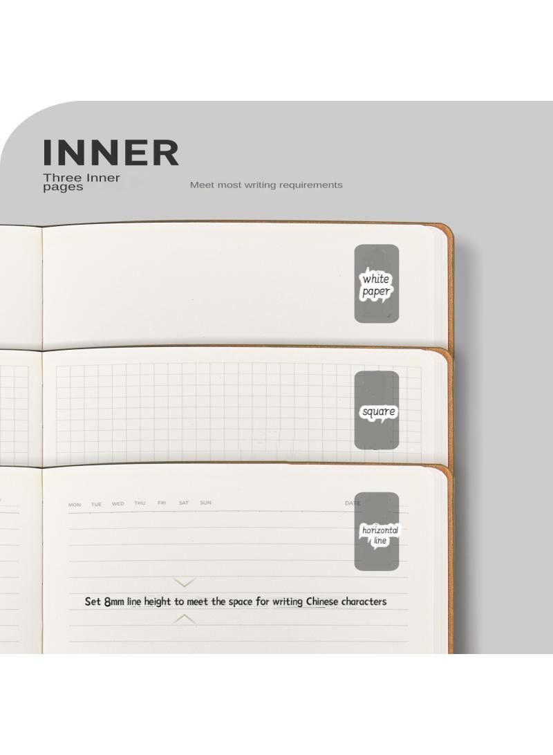 دفتر ملاحظات طلابي صغير 3 قطع A6 دفتر محمول كتاب يدوي - Image 3