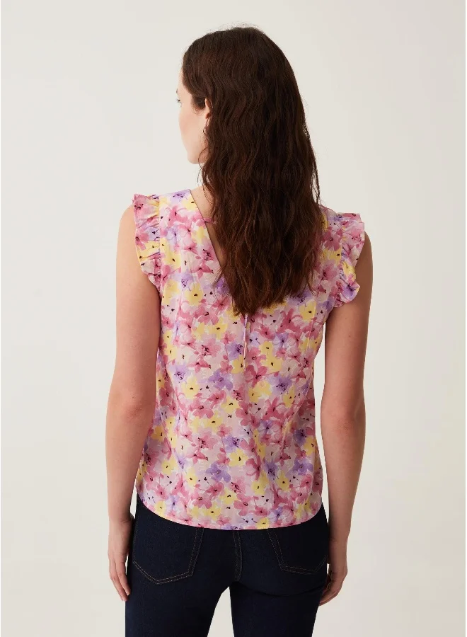 Ovs Ovs Blouse With Patterned Flounce