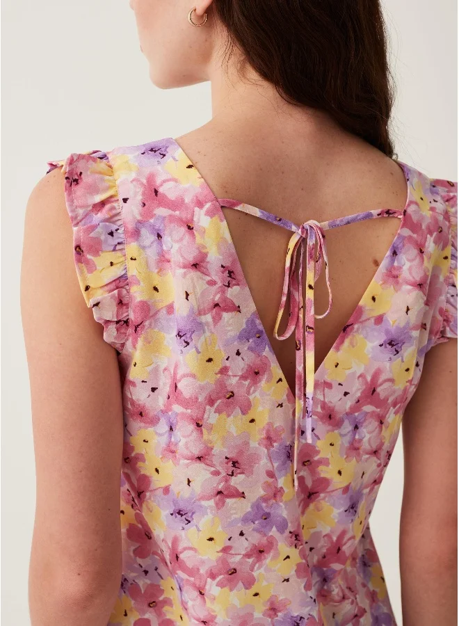 Ovs Ovs Blouse With Patterned Flounce