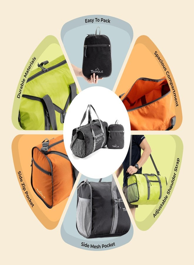 Tripole PAKEasy Foldable Duffel Bag | Portable Bag for Traveling | 40 litres (Black) - Image 5