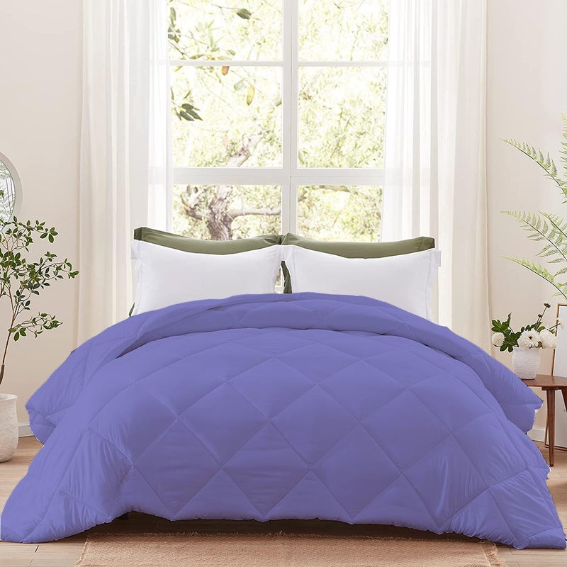 TEXOFAB Premium 600 GSM Quilted Comforter Luxurious Winter Collection for Cold Weather Colour Medium Blue King Size 92x106