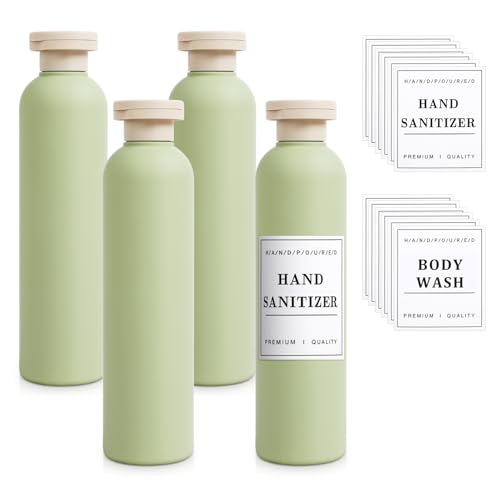 VZZNN 4 Pack Squeeze Bottles with Flip Cap, 8.8oz Refillable Leak Proof Squeeze Bottles, Travel Toiletry Bottles for Shampoo, Conditioner, Body Wash, Creams, Lotion - Image 1
