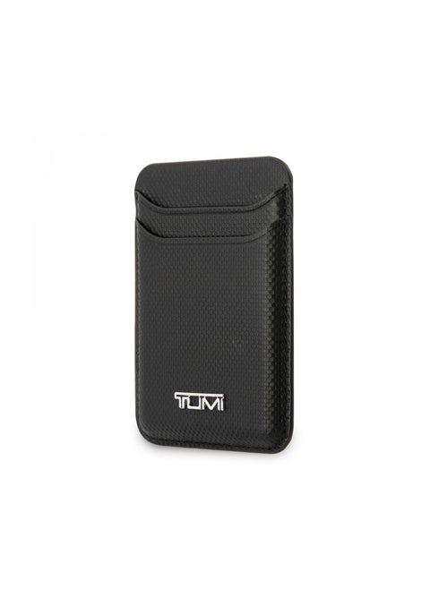 Tumi Magsafe Card Wallet Holder With Embossed Balistic Pattern, Easy Snap-On, Strong & Powerful Magnets, Premium Quality, Compatible with Most iPhone Devices - Black