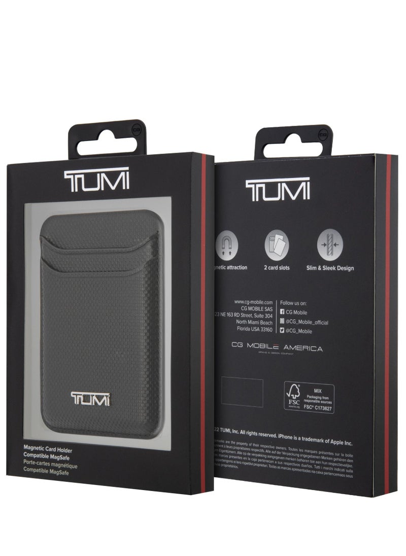Tumi - Tumi Magsafe Card Wallet Holder With Embossed Balistic Pattern, Easy Snap-On, Strong & Powerful Magnets, Premium Quality, Compatible with Most iPhone Devices - Black - Image 1