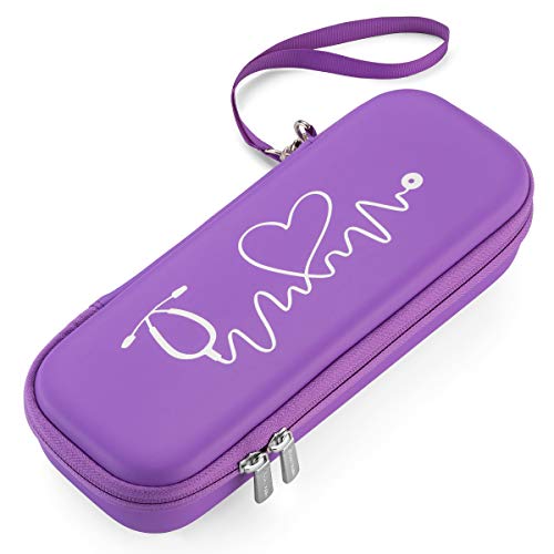 Caseling Hard Stethoscope Case for 3M Littmann Classic III, Lightweight II S.E, Cardiology IV Diagnostic, MDF Acoustica - ID Slot, Mesh Pocket for Nurse Accessories and Medical Supplies (Purple - Pu Leather) - Image 1