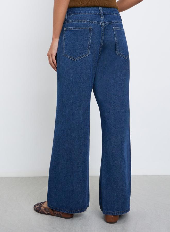 ستايلي جينز بأرجل واسعة وخصر عالي - Image 4