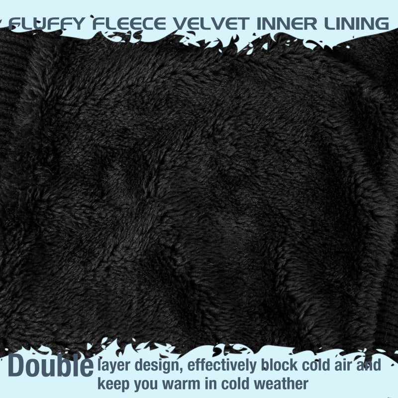Goocoz Mens Scarf Winter Neck Gaiters 3PCS, Knit Neck Warmer with Thick Fleece Lining Scarves, Cold Weather Gear for Men Ski - Image 3