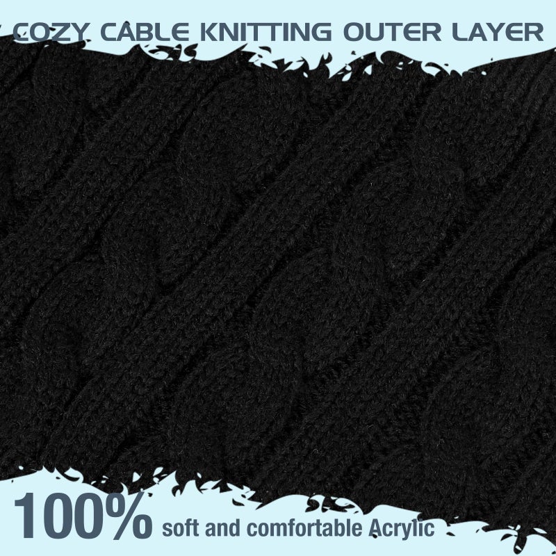 Goocoz Mens Scarf Winter Neck Gaiters 3PCS, Knit Neck Warmer with Thick Fleece Lining Scarves, Cold Weather Gear for Men Ski - Image 2