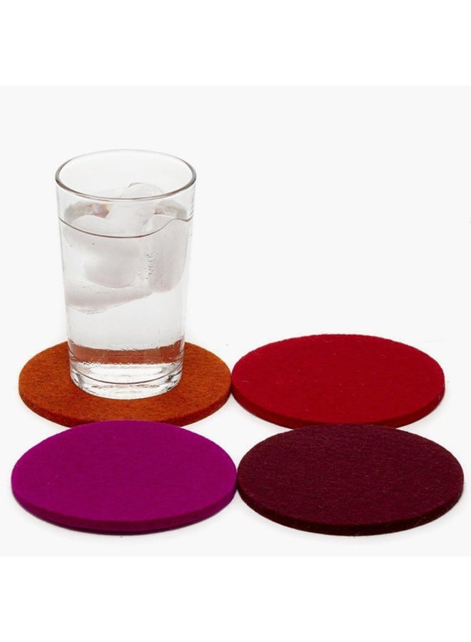 Graf Lantz Bierfilzl Round Felt Coasters - Multi-Color Set of 4 - 100% Merino Wool - Water-Wicking, Stain-Resistant, Absorbent (Bordeaux) - Image 1
