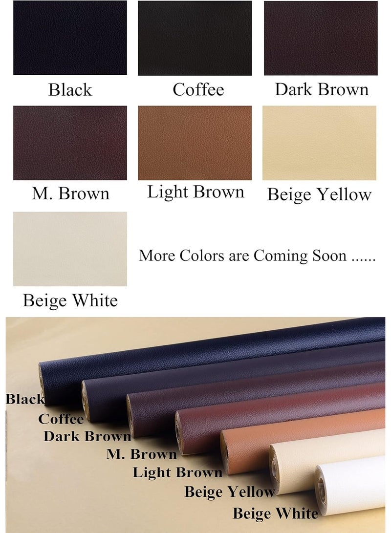 رقعة إصلاح الجلد للأرائك 17x55 بوصة، مجموعة رقع لاصقة كبيرة لإعادة التنجيد للأرائك ومقاعد السيارات والأثاث والكراسي الفينيل والسترات والأحذية والقماش لإصلاح التمزق (أسود، 17x55 بوصة) - Image 3