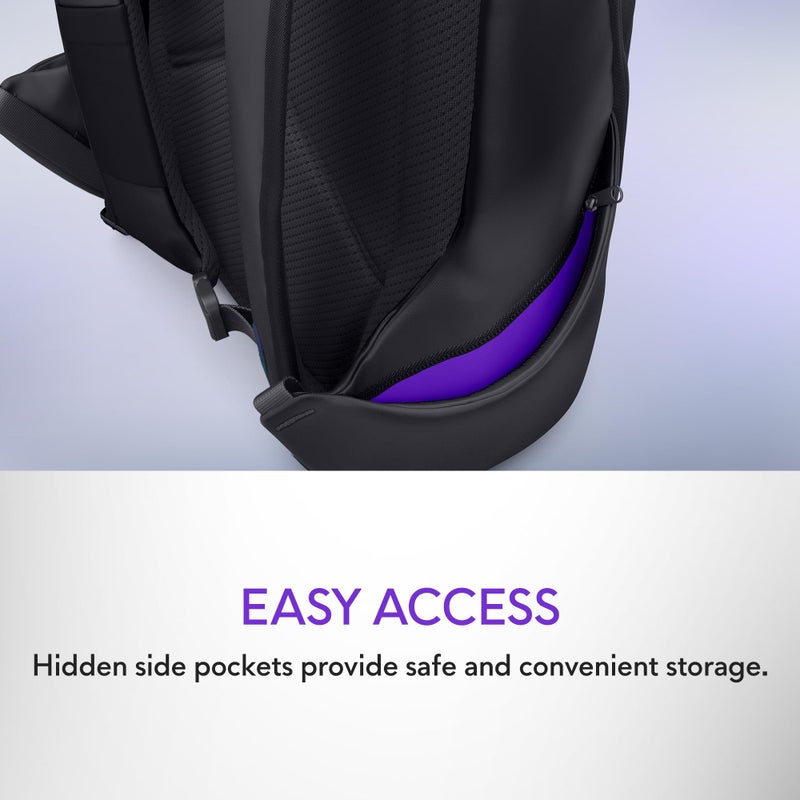 Alienware 16 Backpack - AW5625P - 21L Capacity, 3D Breathable mesh, Magnetic pocket organizers, RFID safe pocket, Weather resistant, 3D Iridescent reflective Alienware logo - Alienware Black - Image 5