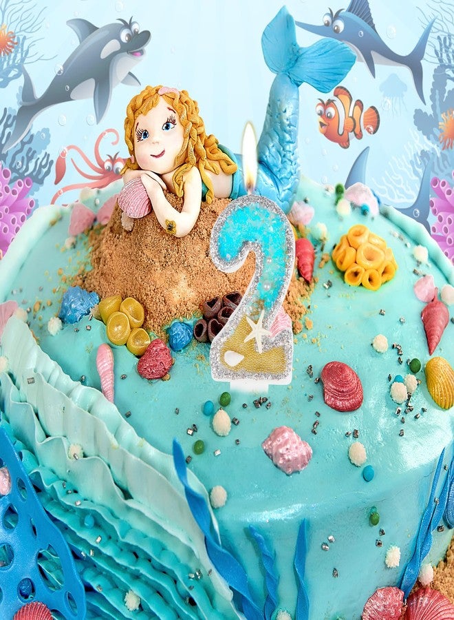 YIRAN Birthday Candles Number 4 Candle, Handmade Numeral Candle Cake Topper, Perfect for Mermaid Theme Baby Shark Theme Finding Nemo Theme Birthday Party Favors Decorations - Image 2