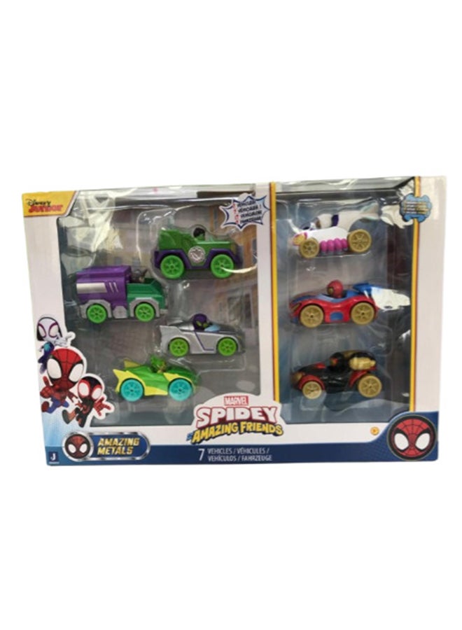 Marvel Spidey N Friends Amazing Metals Multi 8 Pack – Toy Vehicle for Kids Ages 3+ - Image 1