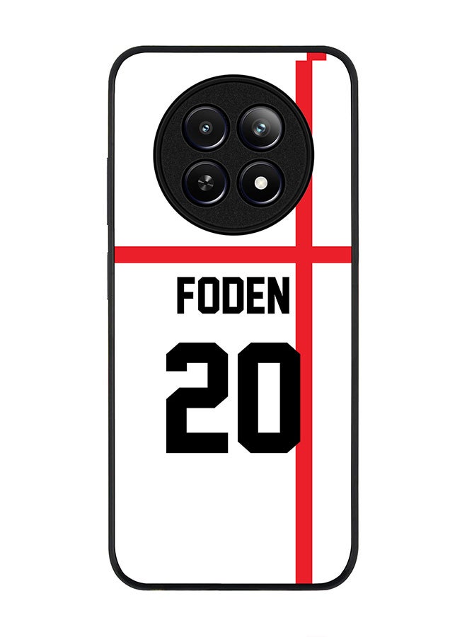 Stylizedd Rugged Black edge case for Realme 12 / Realme 12x, Slim fit Case Flexible Anti Drop TPU Gel Thin Cover - Football Team - England, Player Name - Foden - Image 1