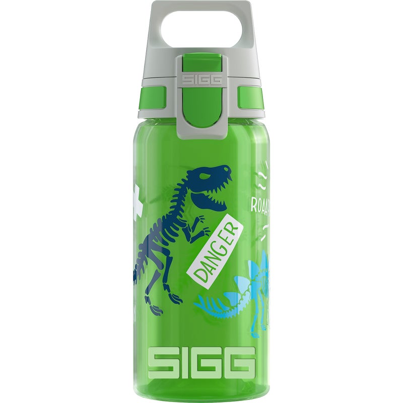 SIGG - Kids Water Bottle - Viva One Jurassica - Suitable For Carbonated Beverages - Leakproof - Dishwasher Safe - BPA Free - Sports & Bike - Green - 17 Oz - Image 1