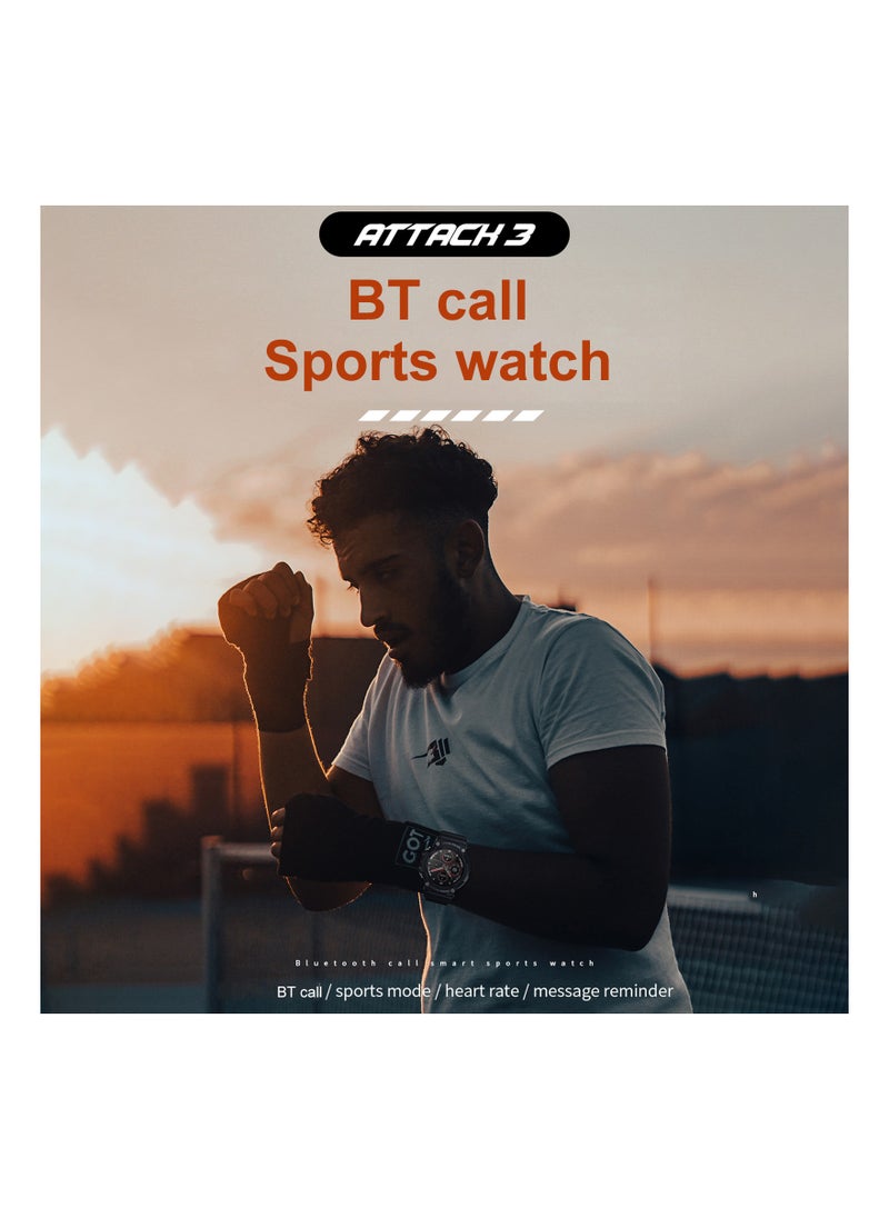 LOKMAT - LOKMAT ATTACK 3 Smart Sports Watch 1.28'' TFT Full-touch Screen BT Call ECG Monitoring Multiple Sports Mode Music Control/Remote Camera Compatible with Android iOS - Image 1