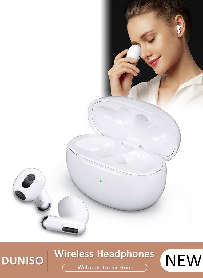 DUNISO Bluetooth Headphones Bluetooth 5.2 Wireless Earbuds Wireless Charging Case Sports Ear buds Built-in Charging Cables Waterproof In-Ear Earphones for Phone Laptop - Image 1