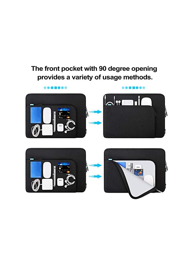 Lacdo حقيبة كمبيوتر محمولة واقية 360 درجة مقاس 14 بوصة لجهاز Dell Inspiron 14 5481 / Hp Stream 14" / Acer Spin 3 / Asus L402Ya / Hp Acer Chromebook 14 / Lenovo Flex 14 Notebook، باللون الأسود - Image 4