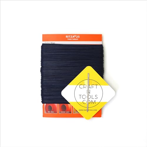 Ritza 25 Tiger Thread Royal Blue 0.8mm RITZA 25 Tiger Thread for Leather Craft | Waxed Tiger Thread | Ritza 25 Thread | Waxed Polyester | Saddlers Thread - Image 2