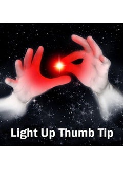 MilesMagic Set Of 2 Magic Rubber Thumb Tip Light Up Red Flashing Close Up Real Finger Trick  - Image 1