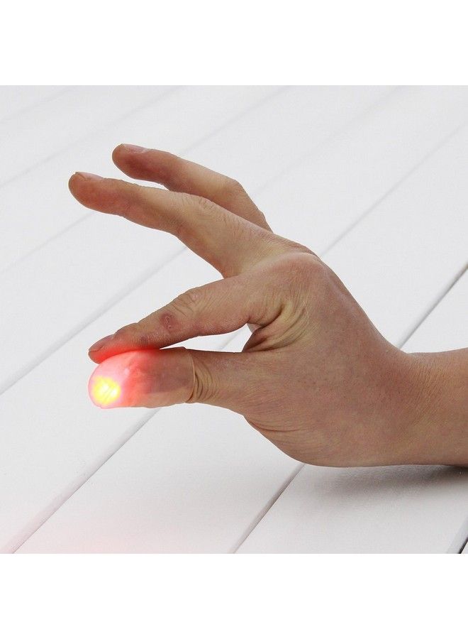 MilesMagic Set Of 2 Magic Rubber Thumb Tip Light Up Red Flashing Close Up Real Finger Trick - Image 3