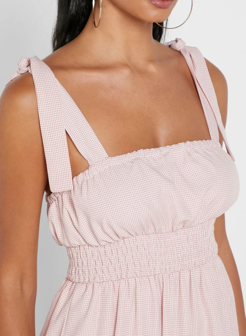 Missguided Pleated Shirred Dress