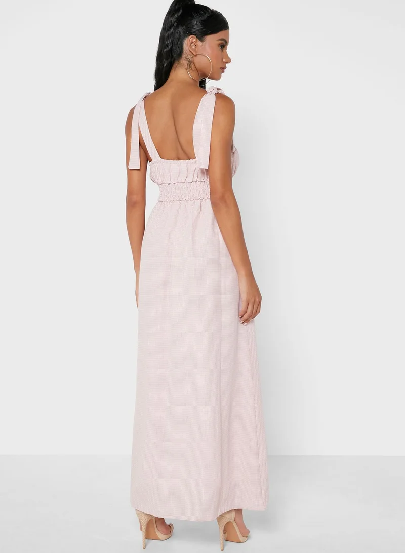 Missguided Pleated Shirred Dress