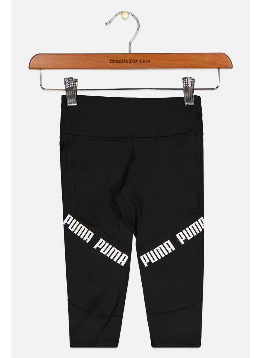 PUMA Kids Girl Brand Logo Tights, Black  - Image 1