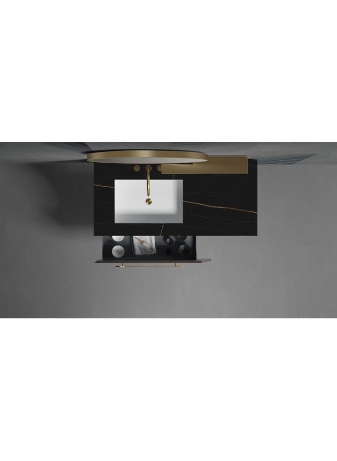 DANUBE HOME Milano Yang Vanity Cabinet W/Frame Less Mirror,S/S Shelf 1200*500*412 Washing Grey And Smokey Melamine  - Image 2