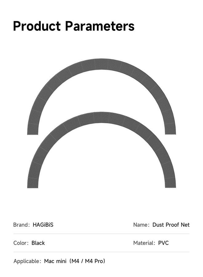 Hagibis Dust Mesh Filter for Mac mini M4 / M4 Pro 2024, PVC Dustproof Net Stickers Anti Dust Proof Adhesive Cover for Mac mini 2024 only - Image 5