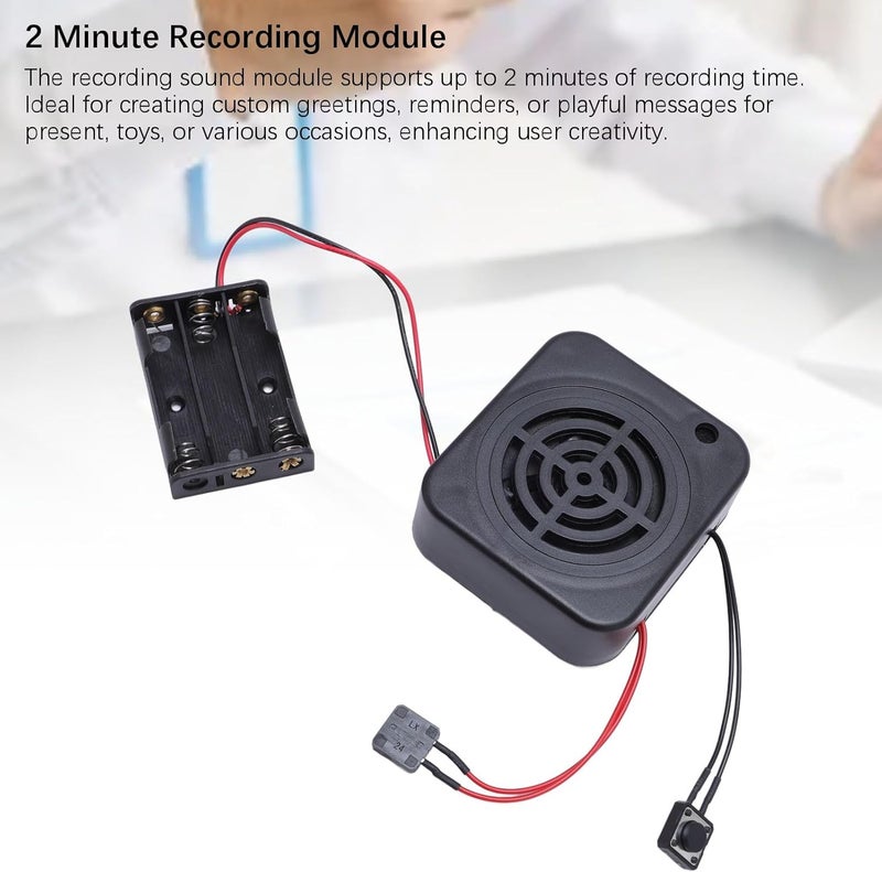 Multi-purpose fine material 2 Minutes Recordable Sound Module, DIY Voice Recording Module Supports Repeat Recording, Play Once, fit for Personalized Cards, Creative Gift Boxes Multi-demand compliant quality - Image 3
