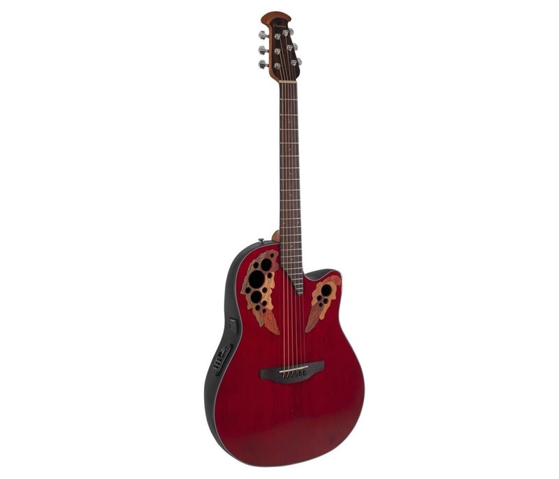 Ovation CE44-RR-G Celebrity Elite Mid Cutaway Electric-Acoustic Guitar - Ruby Red - Image 3