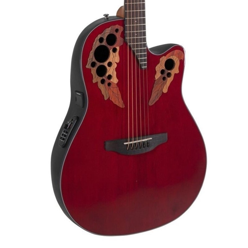 Ovation CE44-RR-G Celebrity Elite Mid Cutaway Electric-Acoustic Guitar - Ruby Red - Image 1