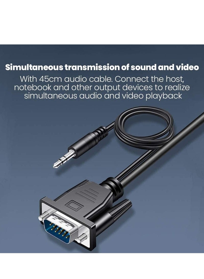 JAJEEK VGA to HDMI Converter, VGA Male to HDMI Female Adapter with 3.5mm Audio Jack, FHD 1080P for Connecting Computer Monitor, Laptop, Desktop, HD TV, DVD Projector, Big Screen for Meeting, Office (Black) - Image 5