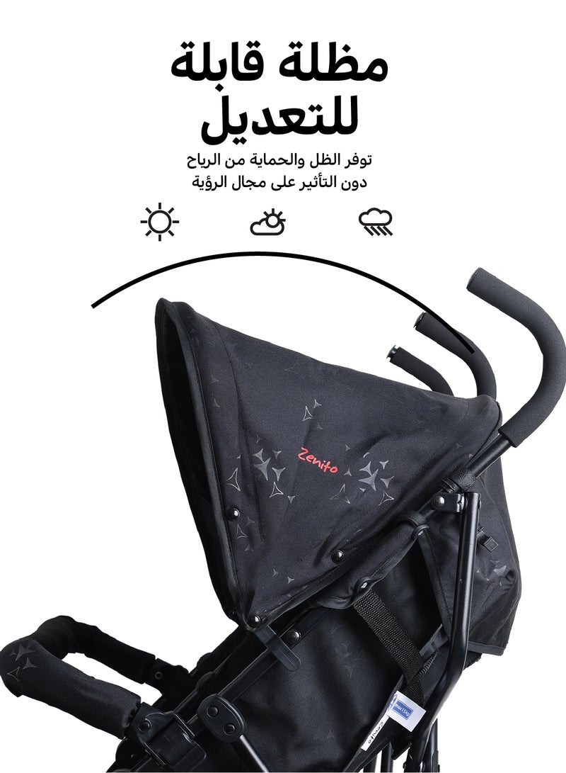 زينيث عربة أطفال مزدوجة (توين) مدمجة، مناسبة للرضّع والأطفال الصغار، بتصميم جانبي مزدوج، خفيفة الوزن وقابلة للطي للسفر، مزودة بمقاعد قابلة للإمالة، مظلة كبيرة، سلة تخزين، وعجلات سلسة، سهلة الطي – باللون الرمادي. - Image 5